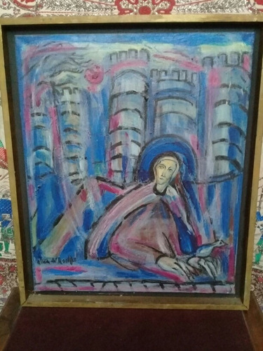 Arte Sacro Óleo Sobre Tela De La Autora Alicia De Noailles (Usado)