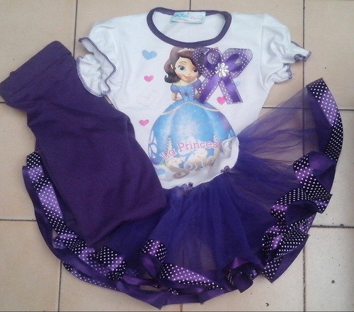 Vestido Niña Tutu Princesa Sofia Rosado Y Morado