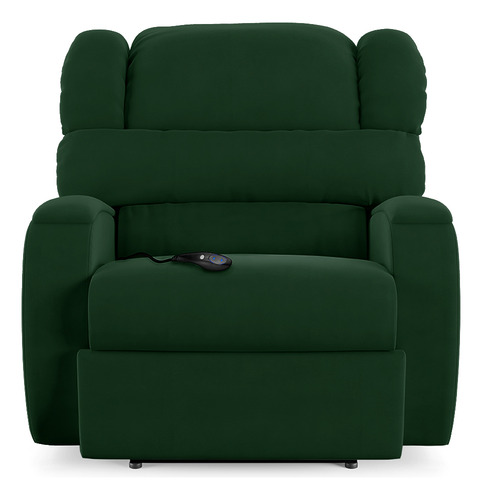 Poltrona Papai Reclin Kylie Power Elétrico Veludo Esmeralda