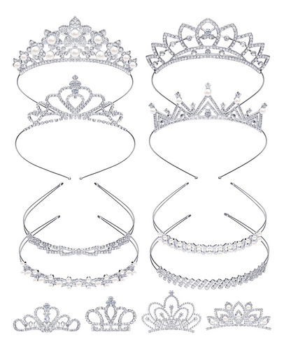 Diadema De Niñas Todiamo 12 Piezas Tiara De Cristal Para Niñ