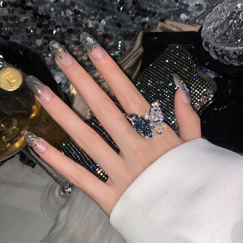 Trendy Mori Super Sparkling Full Diamonds Anillo Dedo Indice