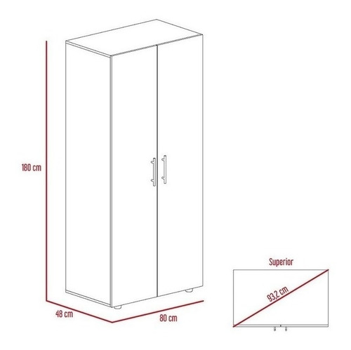 Clóset RTA Muebles Tera color wengue con 2 puertas batientes