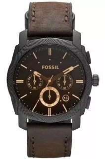 Reloj analógico Fossil FFS4656/z Fs4656 de piel marrón NF-e con bisel negro