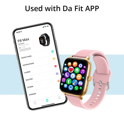 Smartwatch Colmi P8 Max 1.69" caja p8 max silver, malla p8 max silver y bisel p8 max silver