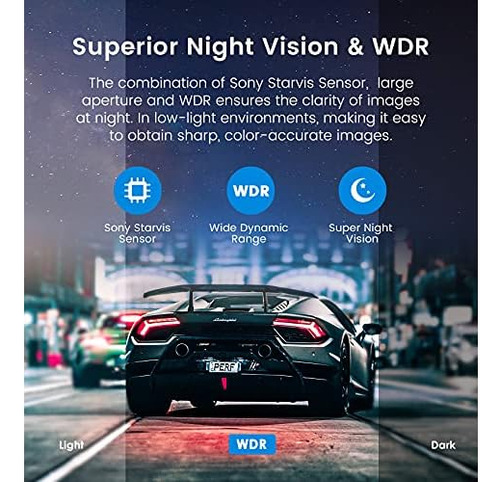4k Dual Channel Dash Cam, Built-in Wi-fi Gps, 4k + 1080...