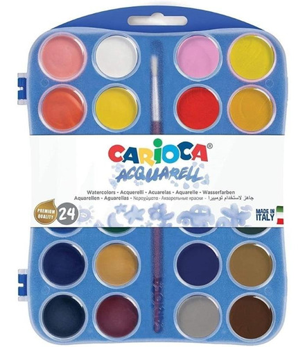 Acuarelas Carioca Pastillas De 30 Mm 24 Colores
