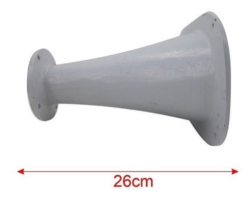 Corneta Kallaus Alumínio Boca Oval Cone Longo Branco Flange