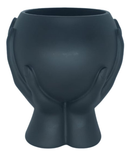 Imagem 2 de 4 de Cachepot Vaso Preto Mãos Para Suculentas Plantas Decoração