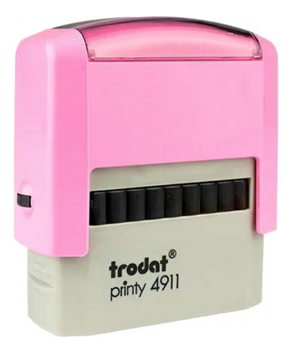 Sello personalizado 4911 P2, 3,8 cm x 1,4 cm, color exterior rosa pastel