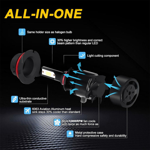 Para Chevy Camaro 1998-02 Kit De Focos Led De Haz Alto/bajo