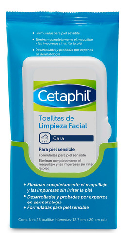 Toallitas Cetaphil Limpieza Facial 25 Unidades Cetaphil