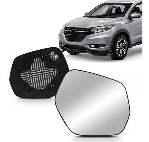 Lente Espelho Retrovisor Com Placa Hrv 2016 17 18 Aquecedor