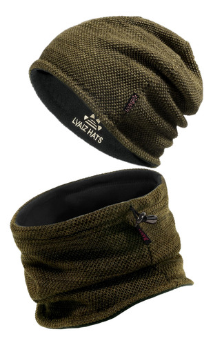 Gorro De Invierno Y Bufanda Forro Polar Para Hombre Color Talle Diseño De La Tela