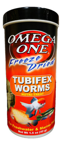 Omega One Tubifex 42g Gusano Liofilizado Comida Alimento En Cubos Para Peces De Agua Dulce Y Marinos Alto En Proteinas