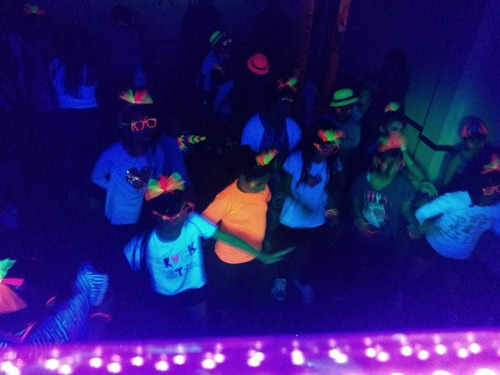 Minidisco Fiesta Teen Fluo Neon Nieve Dj Karaoke Egresados