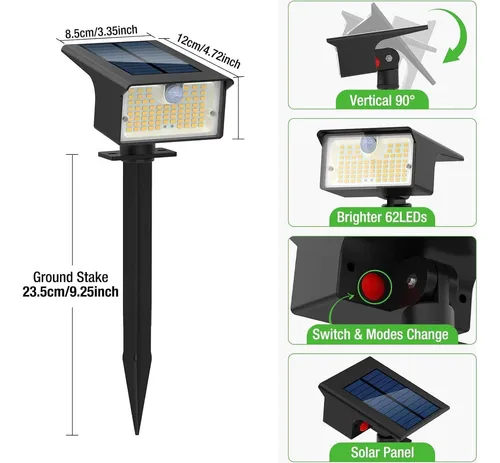 Luces Solares Nipify 6 Paquete 62 Led Sensor Movimiento