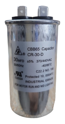 Capacitor De Trabajo 30 Uf 370/440vac Para A/c Y Minisplits