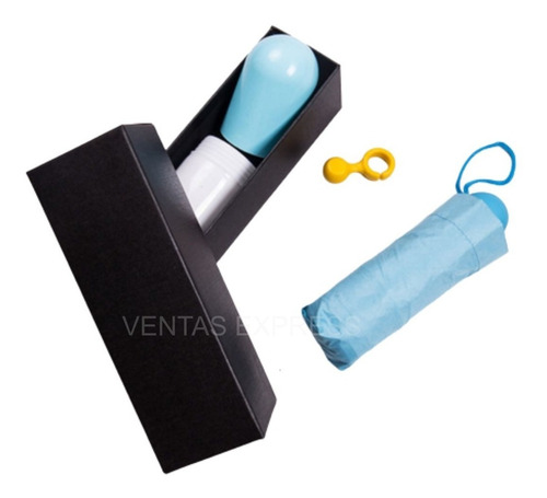 Imagen 1 de 8 de Sombrilla Con Estuche En Forma De Cápsula + Caja Regalo + Ga