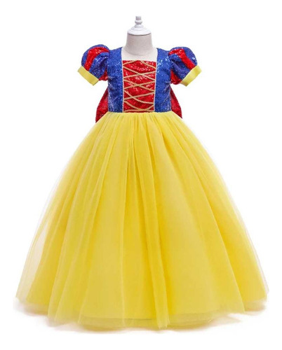 Disfraz Vestido De Blanca Nieves Para Niñas Cumpleaños Fiesta