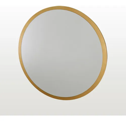 Espejo de pared minimalista de 80 pulgadas, redondo, lacado, dorado