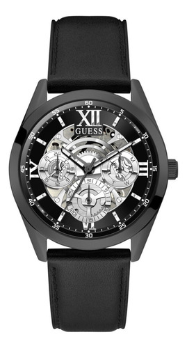 Reloj Para Caballero Guess Delta Gw0051g1 Negro / Plata Bisel Plateado Fondo Beige