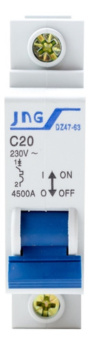Disjuntor Jng Unipolar Curva C Din 6a/10a/16a/20a/25a/32a