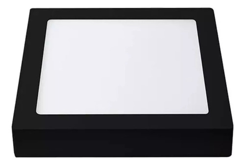 Panel Plafón Led 25w Cuadrado Negro Mate Aplicar cálido 3000k TBCin