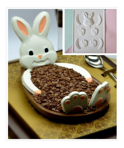 Molde Placa Accesorios Para Huevo Pascuas Conejo Chocolate