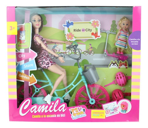 Set Muñeca Camila Con Bicicleta Y Scooter Accesorios Niñas