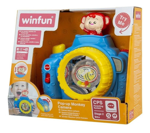 Camara De Fotos Infantil Monkey Pop Up Luz Y Sonido Winfun