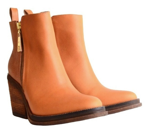Imagen 3 de 6 de Botinetas Botas Botitas De Mujer De Cuero Kioto - Ferraro