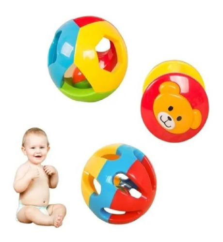 Pelotas Sonajero De Estimulación Para Bebé Niños Pack X3