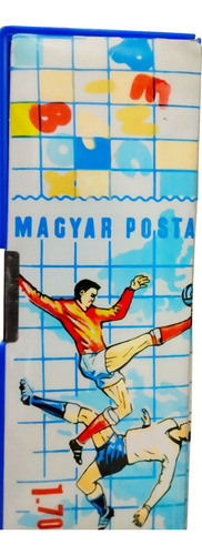 Cartuchera Retro Con Imán Azul Fútbol
