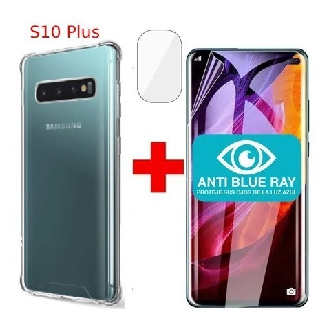 Kit Carcasa Samsung S10 Plus + Lamina Y Cam Anti-blueray