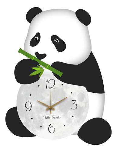 Reloj De Pared Con Diseño De Panda, Grande, Creativo,