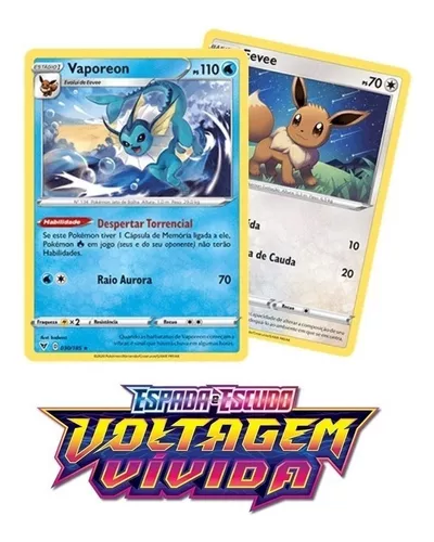 Kit Carta Pokémon Energia Lutador Pétrea Voltagem Vívida