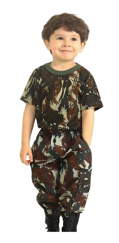 Calça Camuflada Infantil + Camiseta Camuflada Infantil | Eb