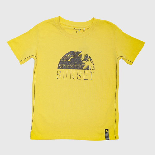Polera Niño M/c Algodón Verano Amarillo