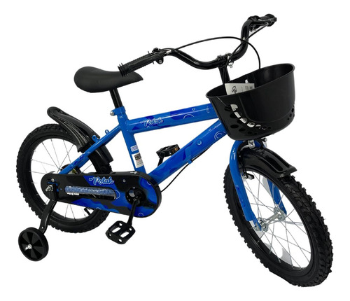 Bicicleta Infantil Aro 16 Com Rodinhas De Treinamento Cor Azul
