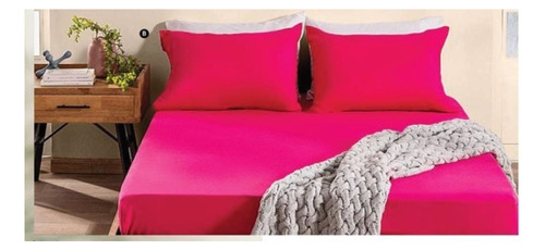 Semijuego Sabanas Fucsia 1.40x1.90x25cms + 2 Fundas Almohada