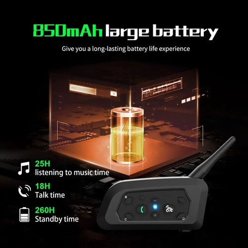 2 Intercomunicadores V6 Pro Bluetooth + Controle P/ Capacete