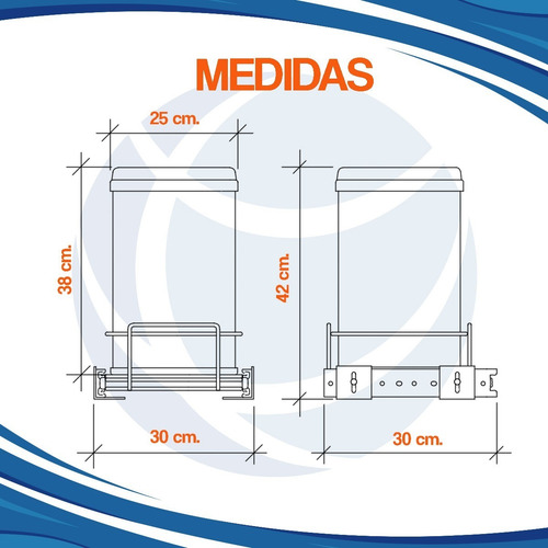 Porta Residuos Acero Inoxidable Extraible Bajo Mesada Fark