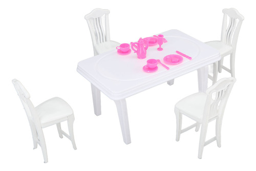 Juego De Sillas De Mesa De Comedor En Miniatura Dollhouse Si