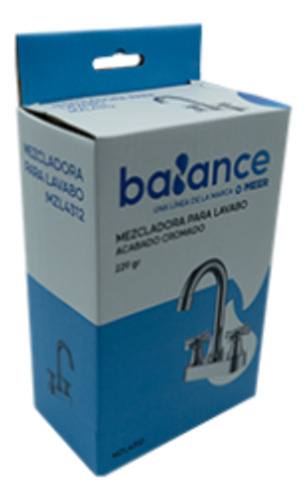 Mezcladora Lavabo De Baño Balance Mzl4312 Cromado