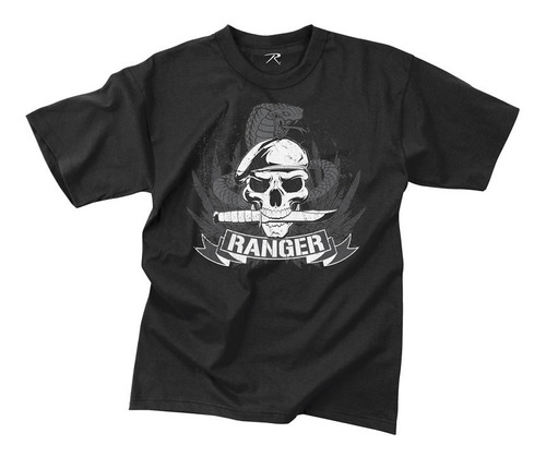 Camiseta Manga Corta Ranger Calavera Con Cuchillo