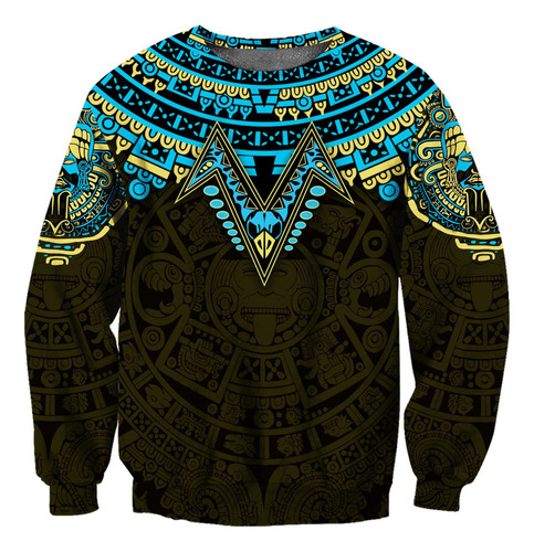 Sudadera Unisex Aztec Mexico Moss Green Art 3d Tl111