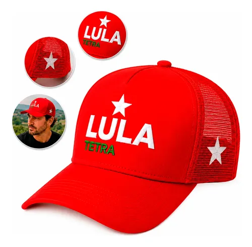 Boné Lula Tetra Presidente Eleições 2026 Premium Campanha Pt Red Cap