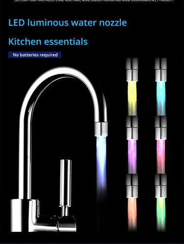 Grifo Led Con Control De Temperatura Con Luz Tricolor Para B