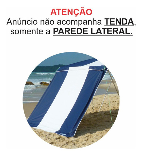 Lateral De Tenda Zaka Poseidon Branco Com Laterais Azul