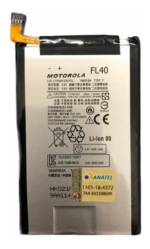 Bateira Fl40 Original Motorola Moto X Play Xt1563 